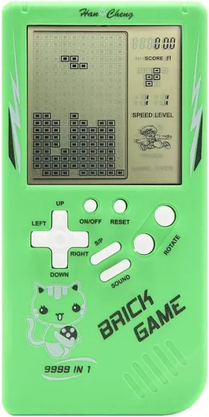 Retro Big Screen Brick Game Console 9999 in 1 Tank/Racing/Shooting Casual Puzzle Game Adjustable Difficulty and Speed Small and Easy to Carry Best Gifts