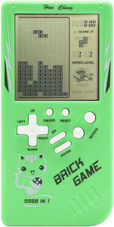 Retro Big Screen Brick Game Console 9999 in 1 Tank/Racing/Shooting Casual Puzzle Game Adjustable Difficulty and Speed Small and Easy to Carry Best Gifts