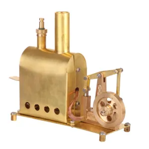 Retro Mini Pure Copper Steam Engine Model Kit with Boiler, Ideal STEM Physics Educational Tool for Adults & Teens