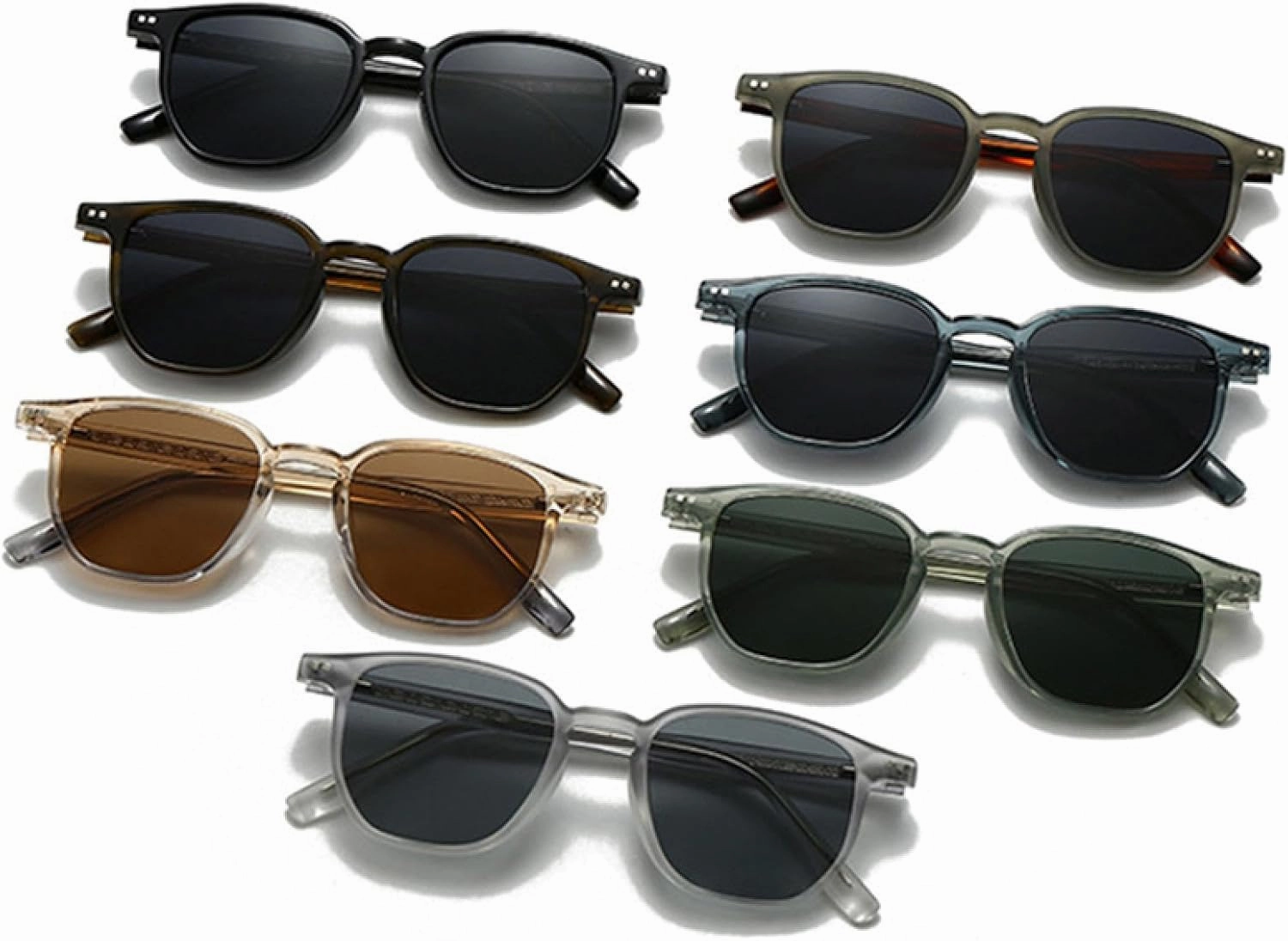 Retro Rivets Men Sunglasses Fashion Shades Uv400 Women Luxury Green Sun Glasses