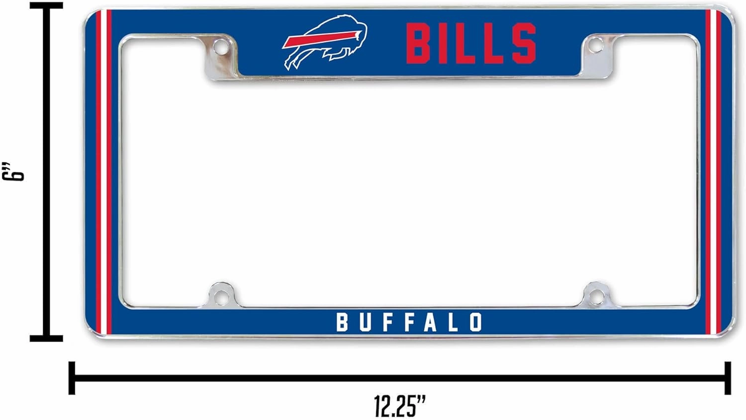Rico Industries NFL Football Classic 12" x 6" Chrome All Over Automotive License Plate Frame for Car/Truck/SUV