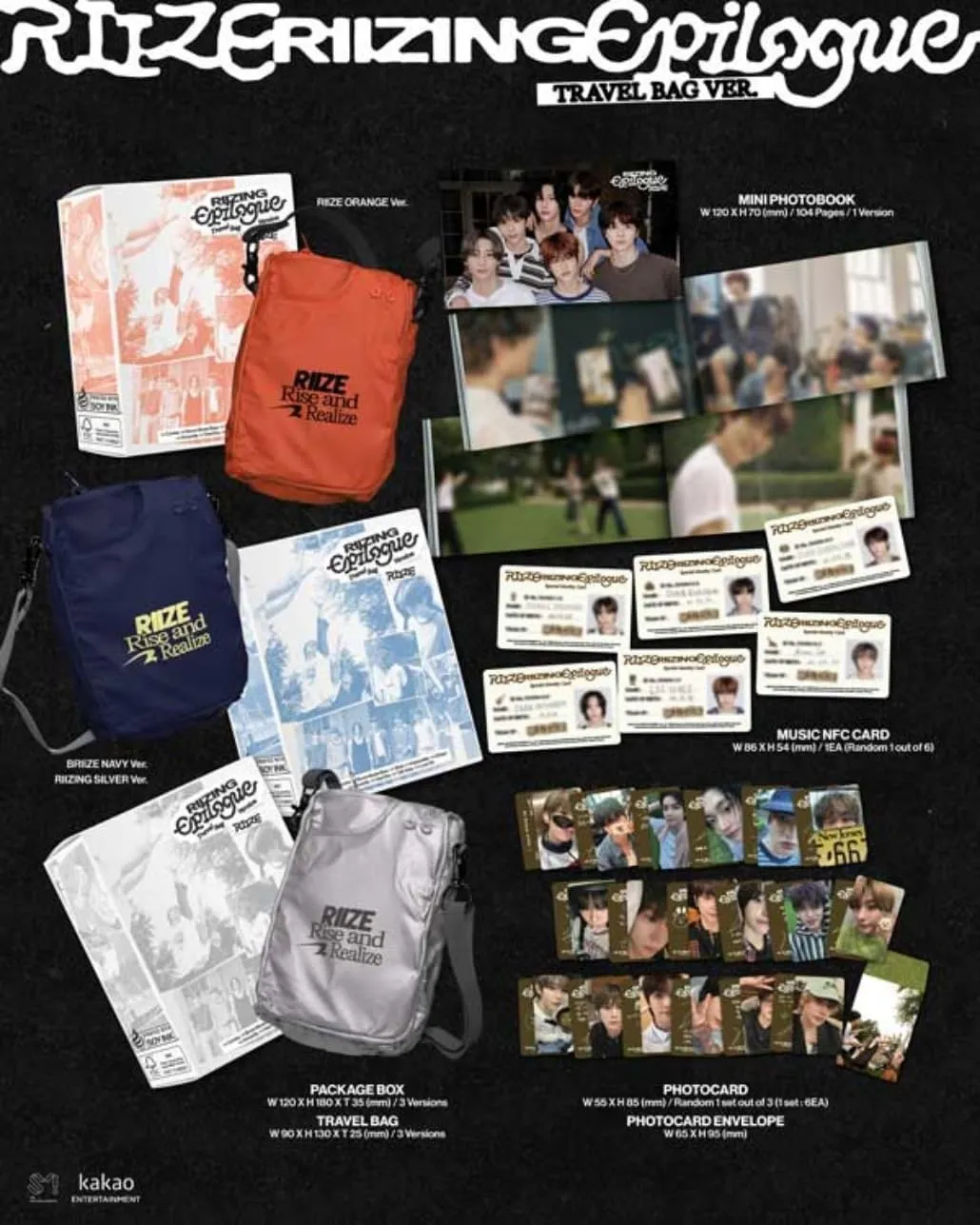 RIIZE RIIZING : Epilogue 1st Mini Album (Travel Bag Version - RIIZE Navy Version)