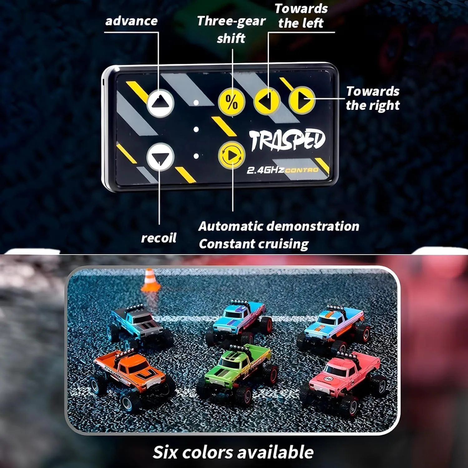 RipRush Mini Monster 1:64 Off-Road LED Alloy Racer – Rip Rush Compact Remote Control Truck with LED Lights, 3-Speed Modes, 2.4GHz Racing System, for Ages 14  Hobbyists and Collectors (Pink)