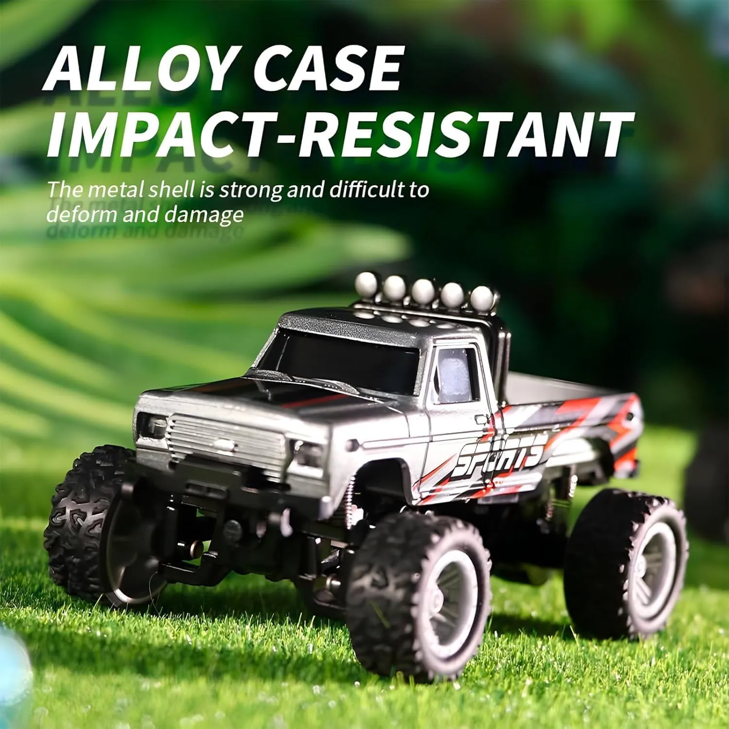 RipRush Mini Monster 1:64 Off-Road LED Alloy Racer – Rip Rush Compact Remote Control Truck with LED Lights, 3-Speed Modes, 2.4GHz Racing System, for Ages 14  Hobbyists and Collectors (Pink)