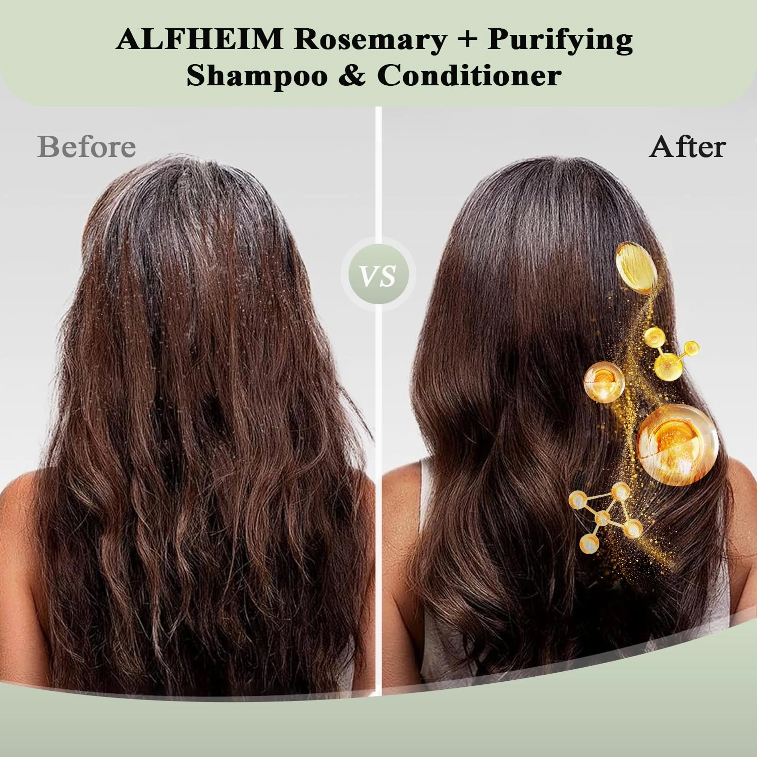 Rosemary  Purifying Shampoo & Conditioner Set | Rosemary & Peppermint Oil for Scalp Refresh & Oil Control | Jojoba & Calendula for Hydration & Shine | Sulfate-Free, Color-Safe | 10.7 oz Each