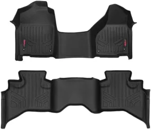 Rough Country All Weather Floor Mats Set for Dodge Ram 1500 Quad-Cab (2012-2018) - Custom Fit Rubber Floor Mats, Rubber Truck Mats, Durable, Waterproof Truck Floor Mats