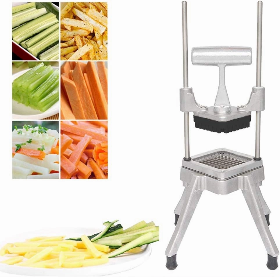 ROVSUN Commercial Grade French Fry Cutter Heavy Duty Fruit Vegetable Potato Slicer for Restaurants, Home & Kitchen, with 1/2-inch,1/4-Inch,3/8-Inch 8-Wedge Blades and Pusher Blocks