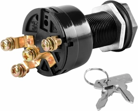 Roykaw 12V Golf Cart Ignition Switch with Keys Compatible with Club Car DS/Precedent/Turf Carryall I & II/XRT 1996-up Gas Golf Cart, 4 Terminals Switch, OEM# 101826301