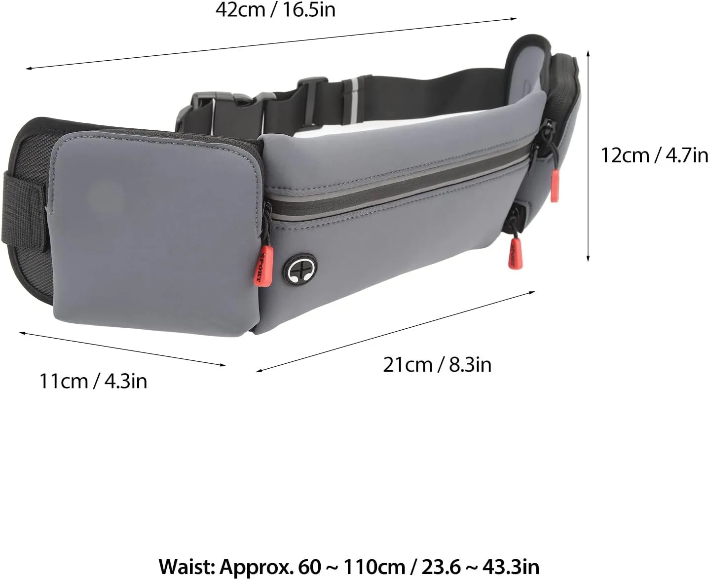 Running Waist Pack with Water Bottle Holder, Running Waist Pack Hydration Belt Water Bottle Holder Pouch Waterproof for Hiking Climbing Outdoor Sports Fitness