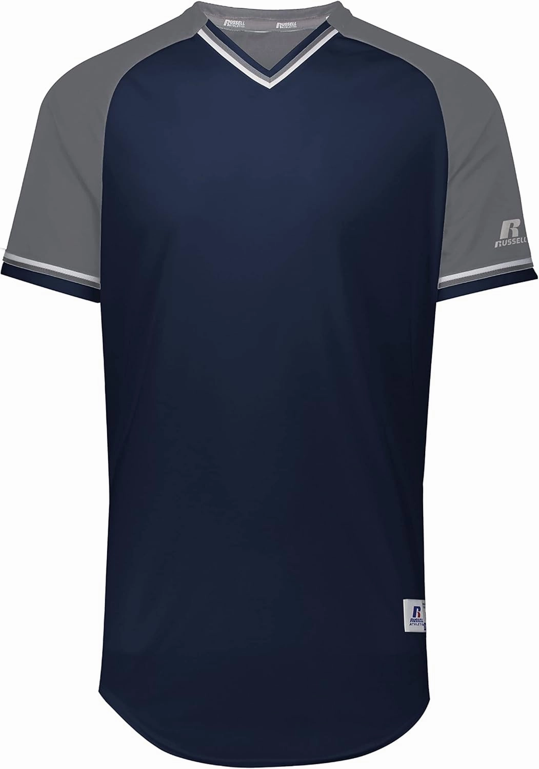 Russell Athletic Men's Classic V-Neck Baseball Jersey: Vintage Appeal, with Dri-Power Moisture-Wicking