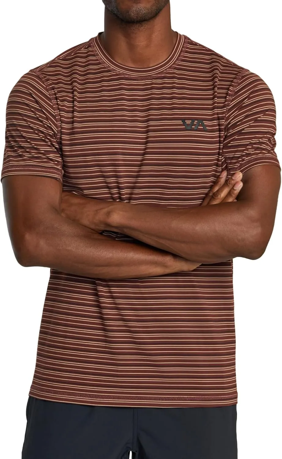 RVCA Women's Sport Vent Stripe Short Sleeve Tee
