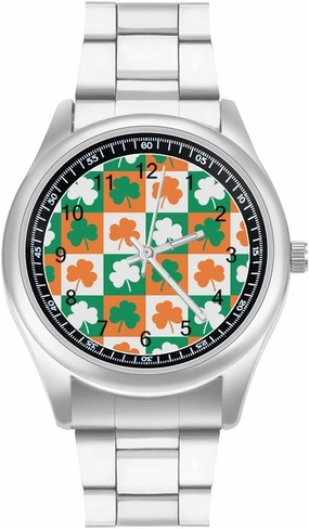 Saint Patrick's Day Casual Wrist Watches for Men Classic Business Dress Watch Big Face for Work Gym, style