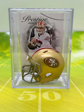 San Francisco 49ers NFL Helmet Shadowbox w/Brock Purdy card