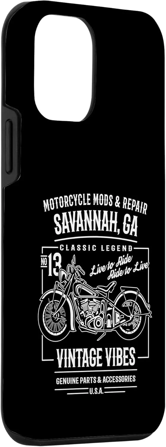 Savannah GA USA Vintage Style Motorcycle Design Case for iPhone 12 mini