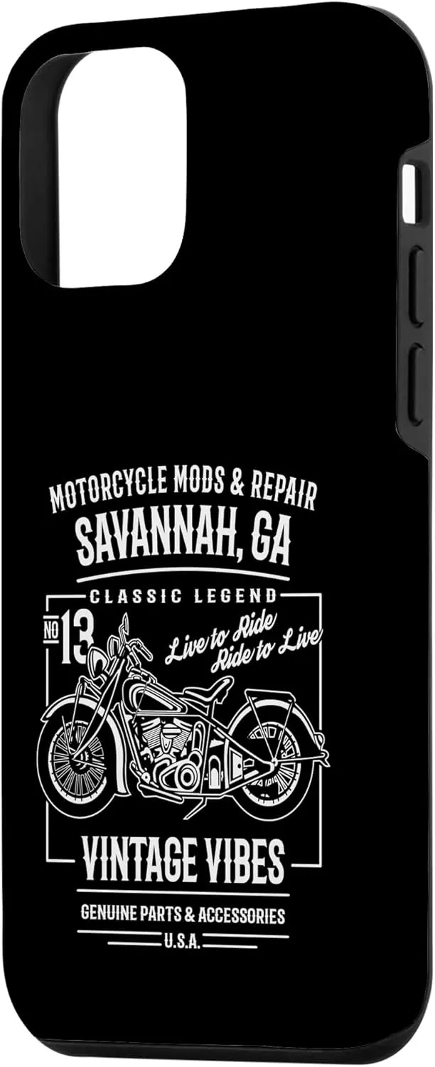 Savannah GA USA Vintage Style Motorcycle Design Case for iPhone 12 mini