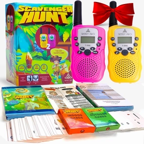 Scavenger Hunt Game for Kids - Walkie Talkies Games Outdoor Active Play Camping Games for Kids Families Treasure Hunt Spy Kit Fun Rainy day PA Activities Board Game for Girls Boys Teens 8-12 