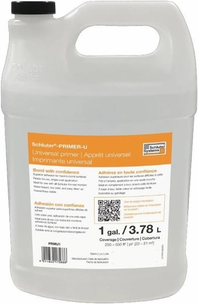 Schluter Primer-U Universal Water-Based Primer - Ideal for Hard-to-Bond Surfaces, Ensures Reliable Bond Set and Fast-Set Mortars - Ready to Use, Low Odor, 1 Gallon - PRMU1