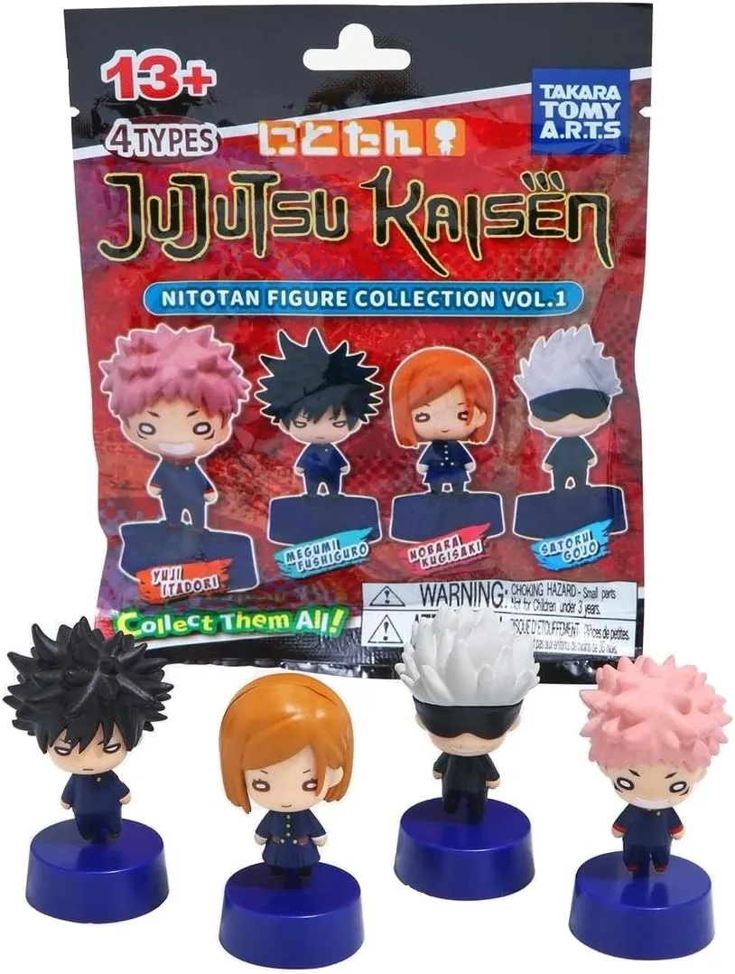 SCS Direct Jujutsu Kaisen Mystery Blind Bag Figures, 3 Pack - Receive 2 of 4 Assorted Toys - 2" Surprise Mini Anime Characters to Collect - Officially Licensed - Great Gift for Kids & Teens - Age 13 