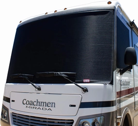 ShadePro - ShadeMaster RV Windshield Sunshade - Front Window Cover Screen Shade for Gulfstream RVs - Class A Motorhome Windshield Cover - Includes Passenger & Driver Window Covers