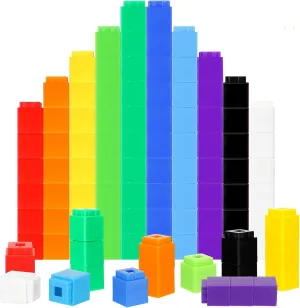Shappy 600 Pcs Math Cubes Educational Counting Toy Math Manipulatives Connecting Counting Cubes Blocks for Learning Classroom Homeschool Supplies(Simple)