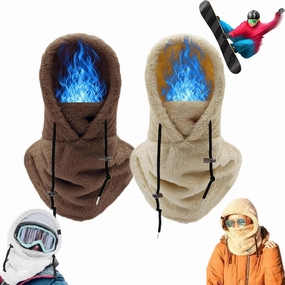 Sherpa Hood Ski Helmet,Sherpa Hood Ski Mask,Sherpa Ski Mask,Sherpa Ski Hood,Windproof Adjustable Fleece Ski Mask