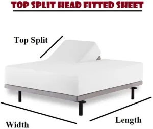 Silentnight 4 Piece 800 Thread Count 100% Egyptian Cotton Top Split King Sheets for Adjustable Bed for Sleep Number Bed 34" Flex Top Sheet 15" Deep Pocket - Chocolate Solid