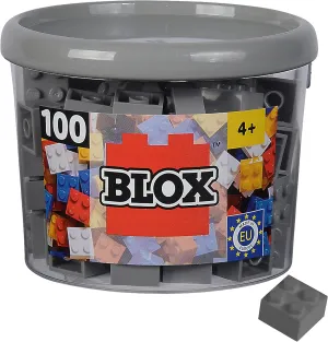 Simba Blox 100 Grey Building Blocks for Children from 3 Years 4 Bricks in Box High Quality Fully Compatible with Many Other Manufacturers 104114534