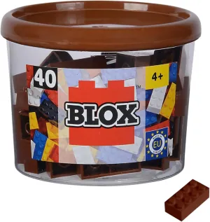 Simba Blox 40 Brown Building Bricks for Children from 3 Years Old, 8 High Quality Bricks, Fully Compatible with Many Other Manufacturers