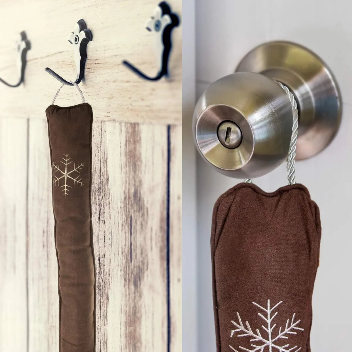 Simply Genius Cold Weather Under Door Draft Stopper, 36-Inch Door Snake Draft Stopper, Wind Blocker for Door Bottom and Window Sill, Ideal for All-Season, Winter or Cold Weather (Brown)