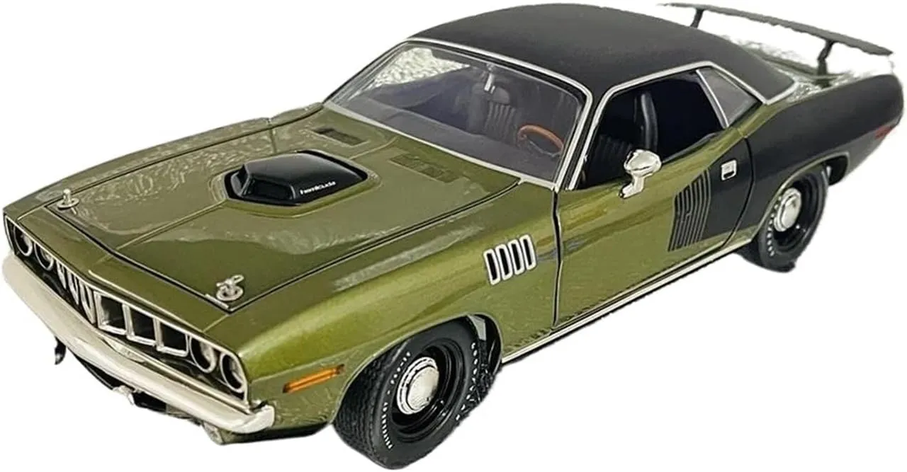 Simulation Car Model 1：18 for Plymouth Barracuda Hemi 1971 Simulation Alloy Car Model Collection Souvenir Mini Vehicles Toys
