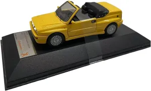 Simulation Car Model 1：43 for Lancia Alloy Convertible Car Model Yellow Static Ornament Souvenir Collection Mini Vehicles Toys