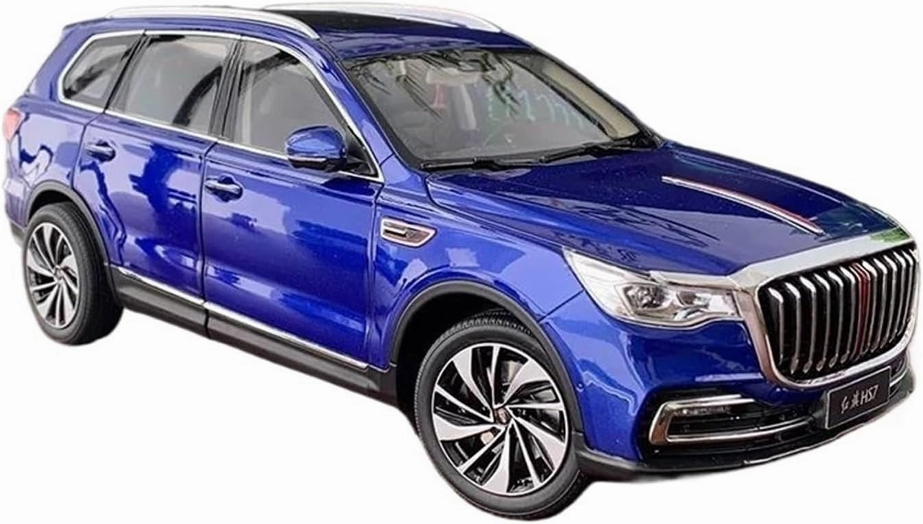 Simulation Car Model 1:18 for China FAW Hongqi HS7 SUV Simulation Alloy Car Model Collection Display Home Decoration Mini Vehicles Toys(Blue)