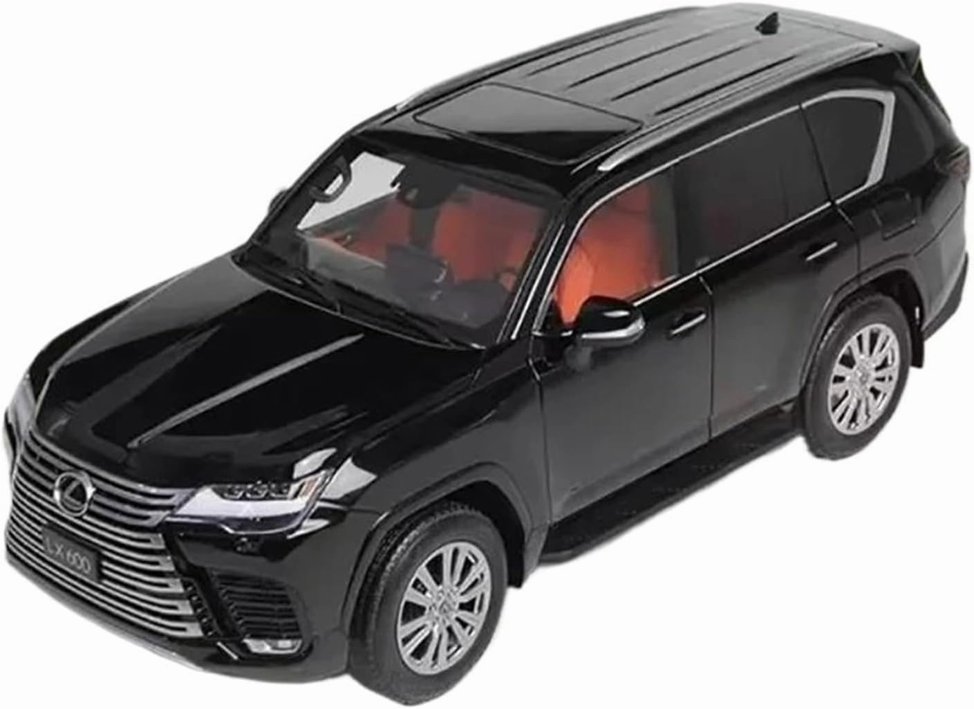 Simulation Car Model 1：18 for Lexus LX600 SUV Simulation Alloy Car Model Decoration Ornaments Mini Vehicles Toys(Black)