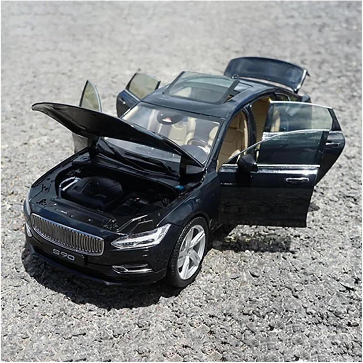 Simulation Car Model 1:18 for S90 Limousine Simulation Alloy Car Model Static Finished Festival Souvenir Mini Vehicles Toys(Black)