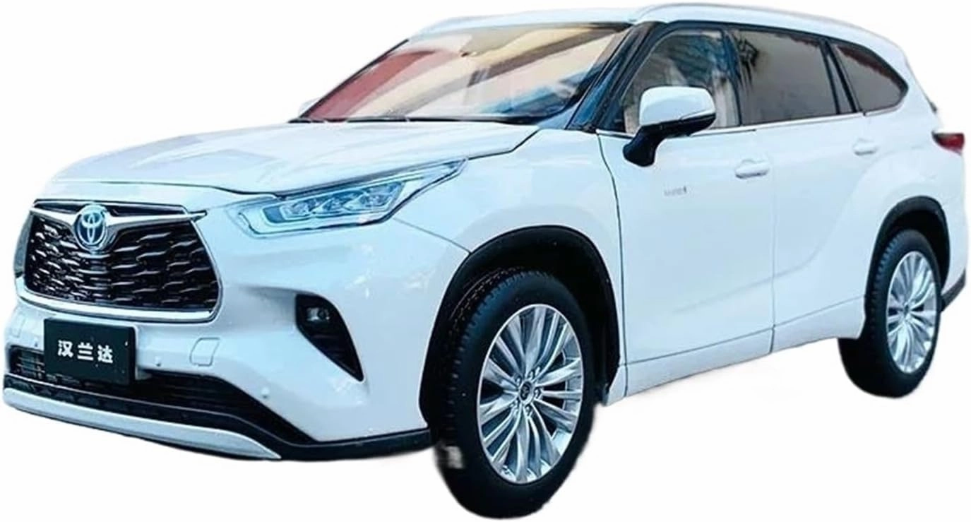 Simulation Car Model 1:18 for Toyota Highlander 2022 Simulation Alloy Car Model Collection Display Home Decoration Mini Vehicles Toys(White)