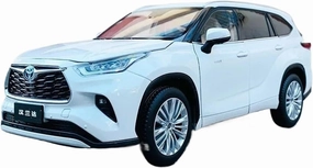 Simulation Car Model 1:18 for Toyota Highlander 2022 Simulation Alloy Car Model Collection Display Home Decoration Mini Vehicles Toys(White)