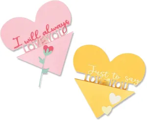 Sizzix Thinlits Die Set 10PK Heart Slider Card by Olivia Rose | 666019 | Chapter 4 2022 Wafer, Grey