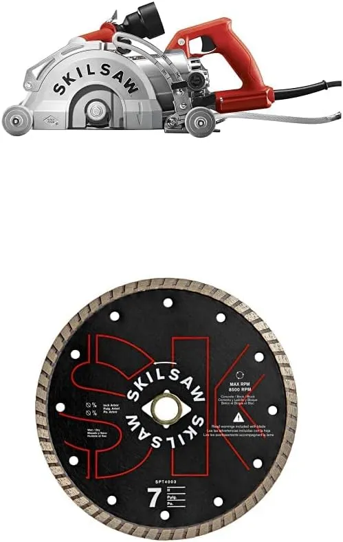 SKILSAW 15-Amp 7 InchMedusaw Worm Drive Saw for Concrete with Turbo Diamond Saw Blade (SPT79-00 & SPT4003)