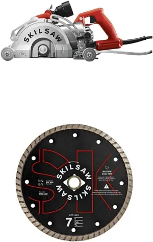 SKILSAW 15-Amp 7 InchMedusaw Worm Drive Saw for Concrete with Turbo Diamond Saw Blade (SPT79-00 & SPT4003)