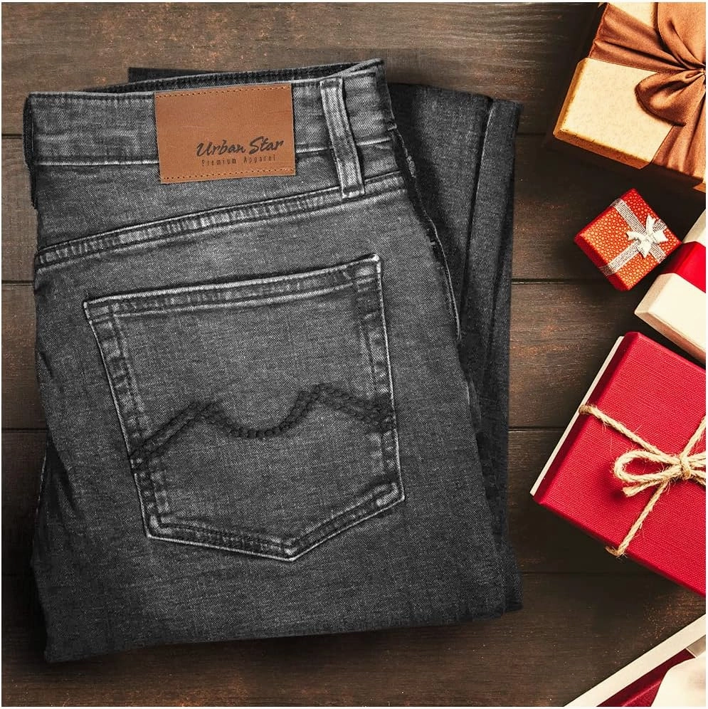 Slim Fit Mens Jeans – Stretch Fabric Tapered Pants for Men – Premium Comfort Casual Wear and Work Attire