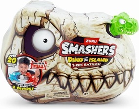 Smashers Dino Island Mini T-Rex Battles Playset by ZURU Boys Dinosaur Battling Toys Shoots Fires Collectible Surprise Unboxing Skull