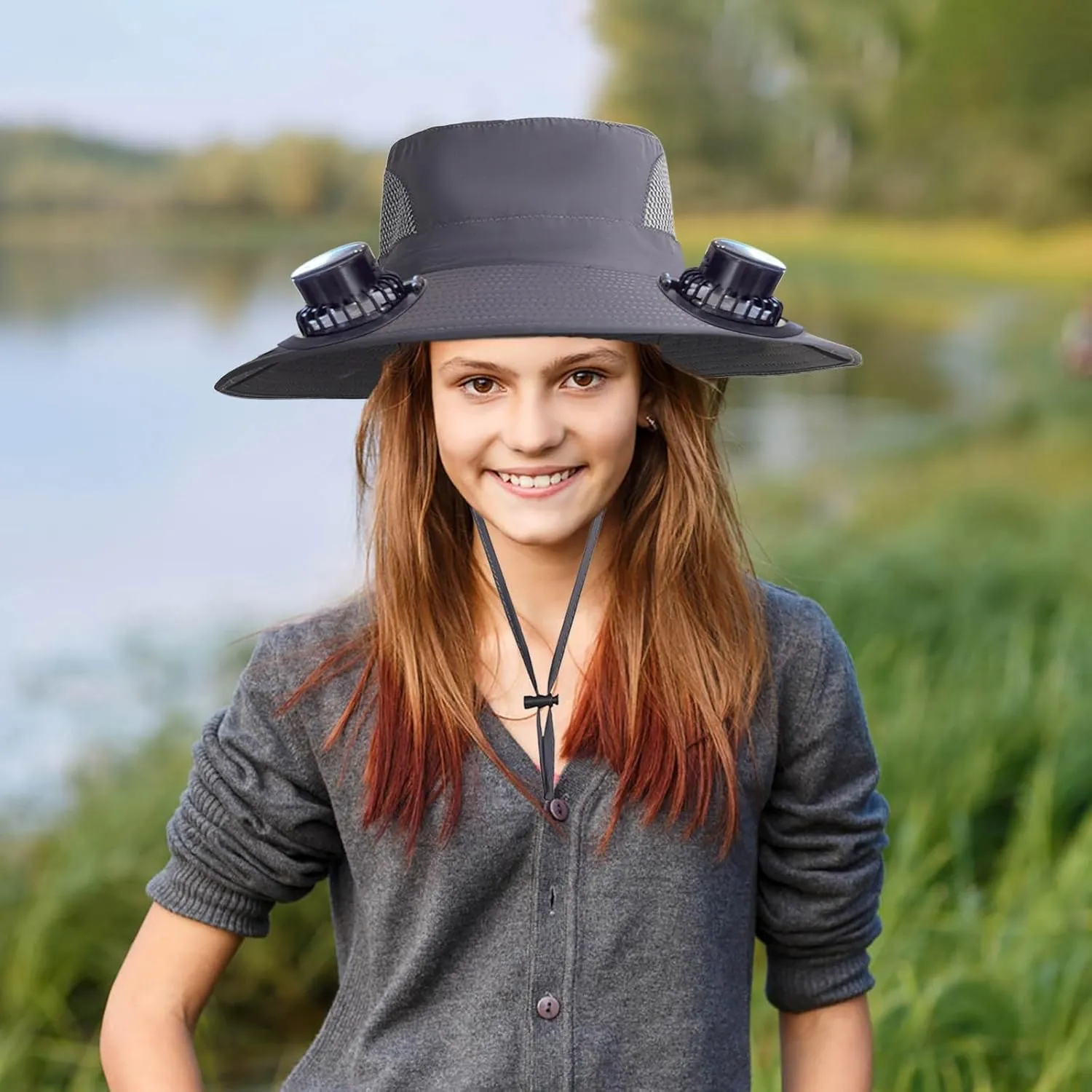 Solar Powered Fan Hat for Men & Women | Wide Brim UPF 50  Outdoor Fishing Hat with 3-Speed Adjustable Solar Fan