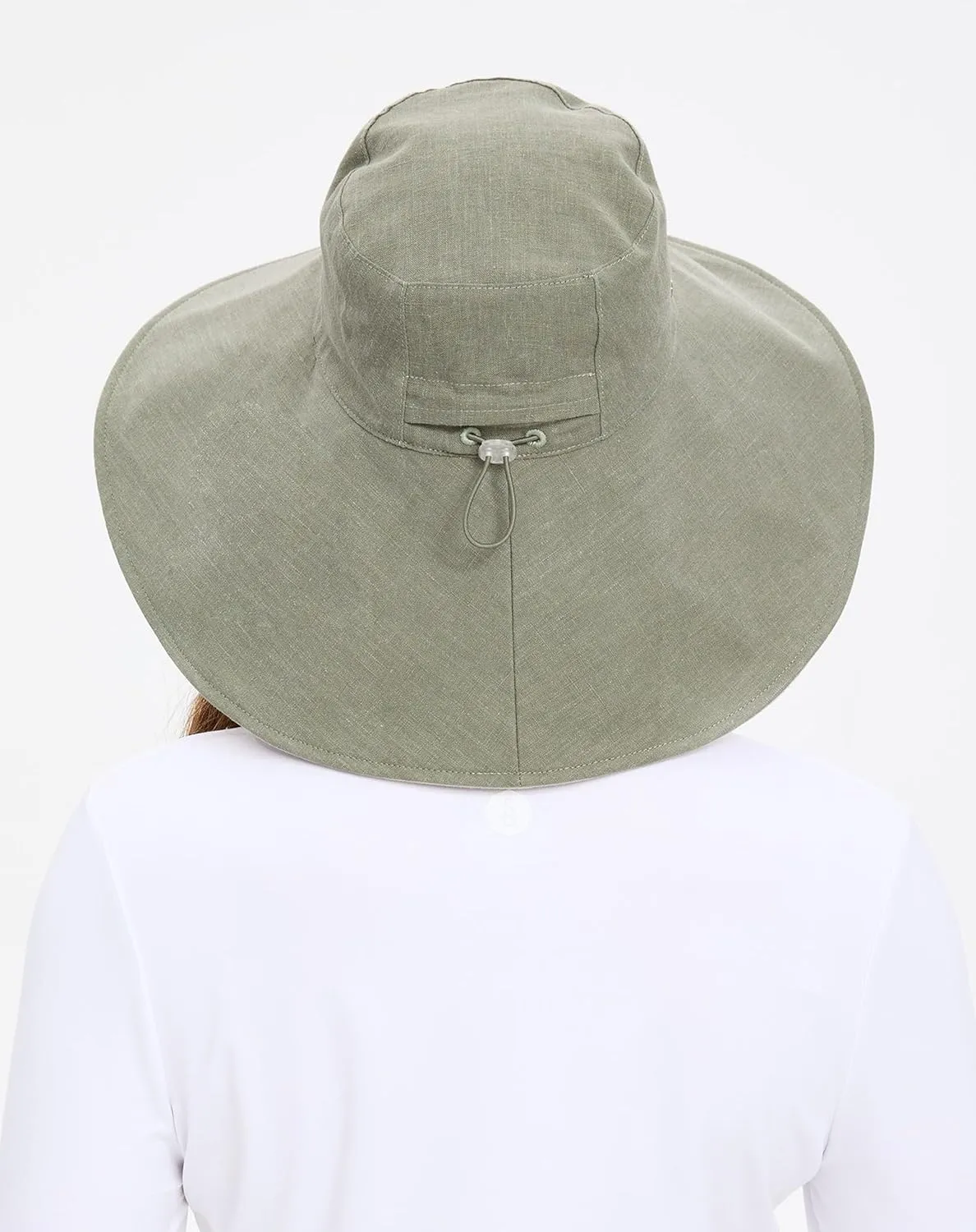 Solbari Women’s Ultra-Wide Cotton Linen Sun Hat UPF 50 , Packable, Adjustable with Ponytail Hole for Travel, Beach & Outdoors