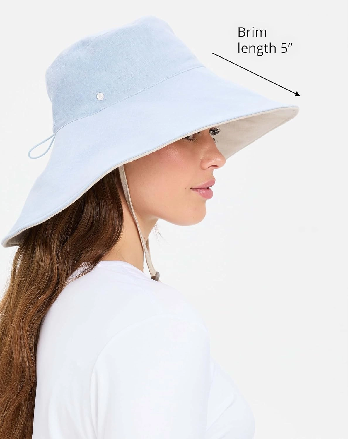 Solbari Women’s Ultra-Wide Cotton Linen Sun Hat UPF 50 , Packable, Adjustable with Ponytail Hole for Travel, Beach & Outdoors