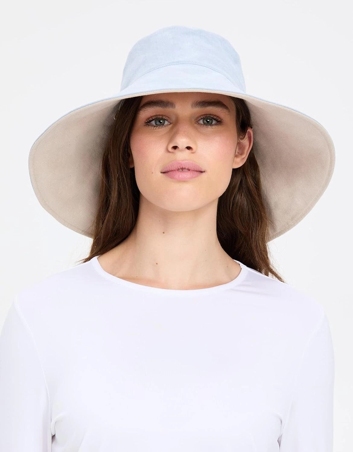 Solbari Women’s Ultra-Wide Cotton Linen Sun Hat UPF 50 , Packable, Adjustable with Ponytail Hole for Travel, Beach & Outdoors
