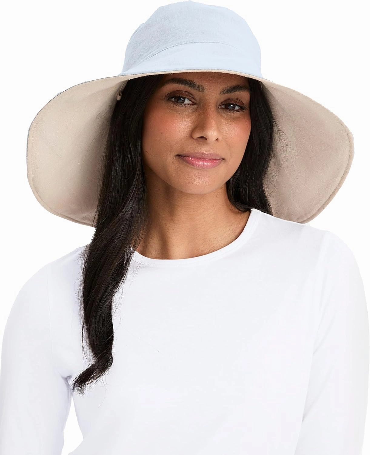 Solbari Women’s Ultra-Wide Cotton Linen Sun Hat UPF 50 , Packable, Adjustable with Ponytail Hole for Travel, Beach & Outdoors