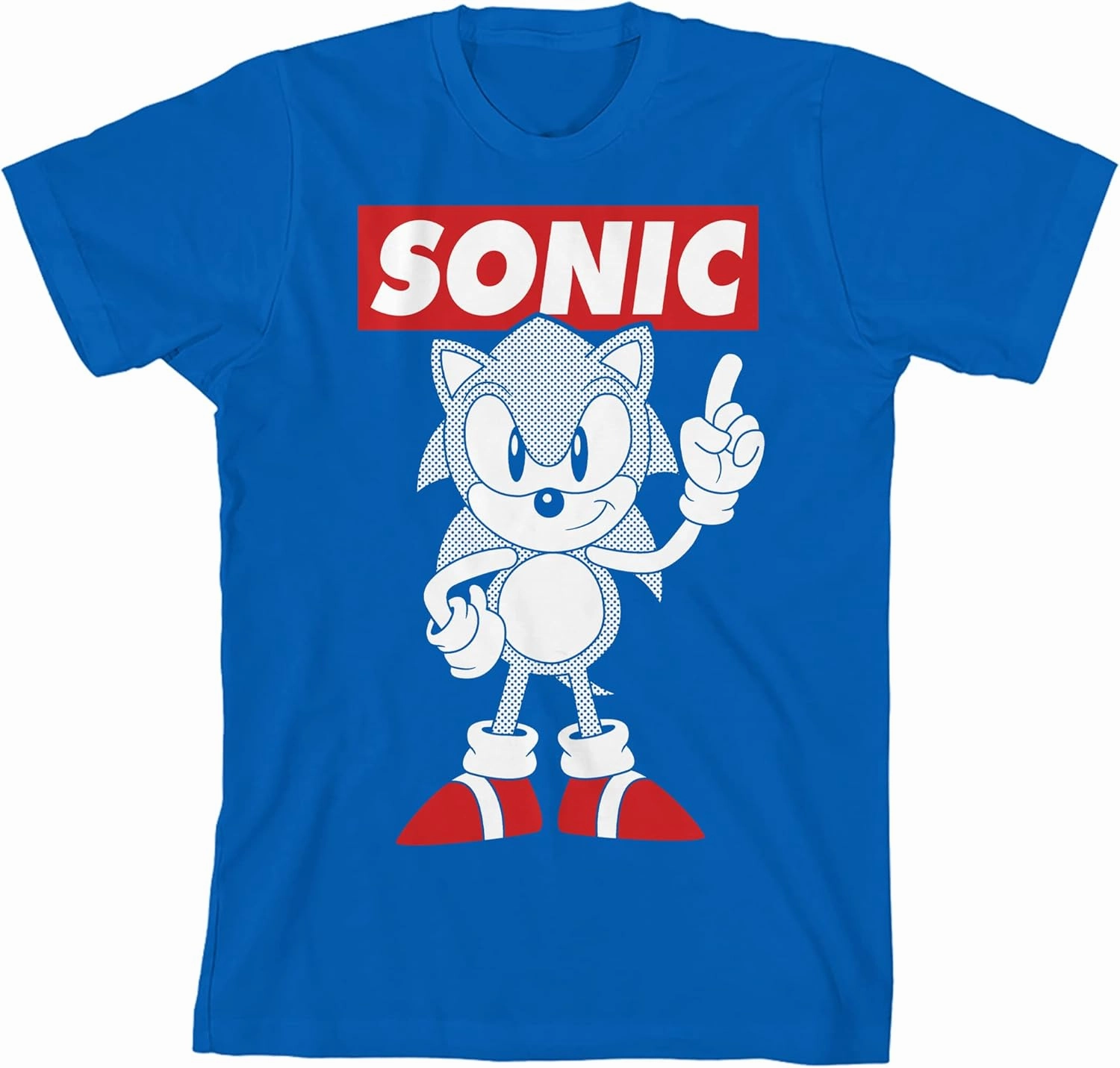 Sonic The Hedgehog Classic Olgilvie Maurice Boy's Royal Blue T-Shirt-