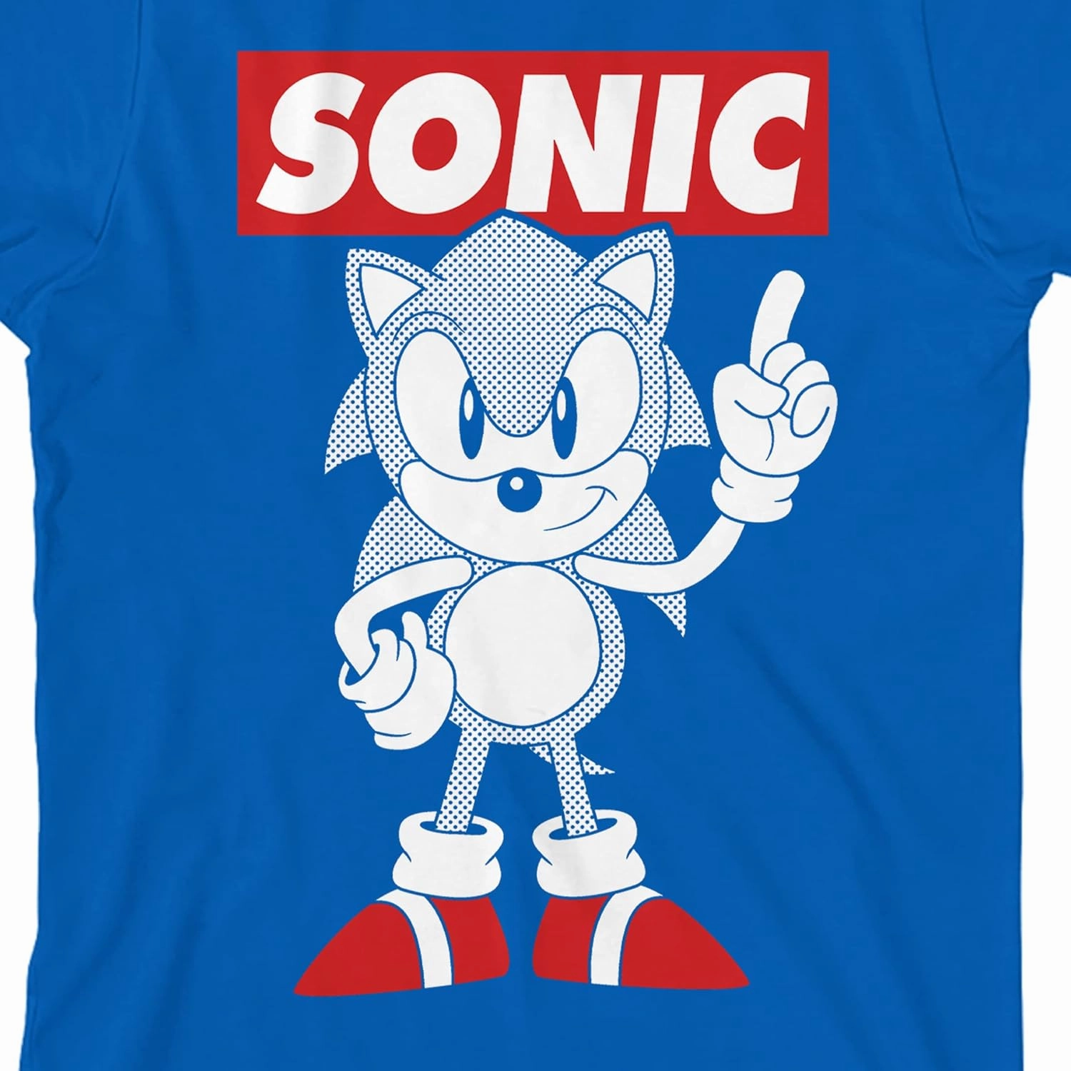 Sonic The Hedgehog Classic Olgilvie Maurice Boy's Royal Blue T-Shirt-