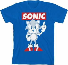 Sonic The Hedgehog Classic Olgilvie Maurice Boy's Royal Blue T-Shirt-