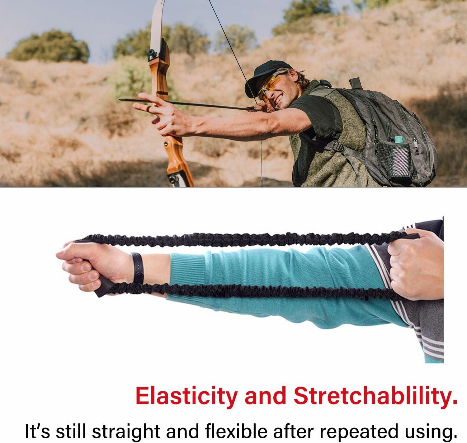 SOPOGER Archery Bow Trainer Rubber Stretch Bands 25-45 Lbs Draw Strength Training Device Aids Release Trainer Exerciser Workout Resistance Practice Equipment for Archery Bow Accessories